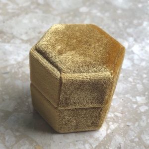 Gold Hexagon Ring Box Wedding Engagement